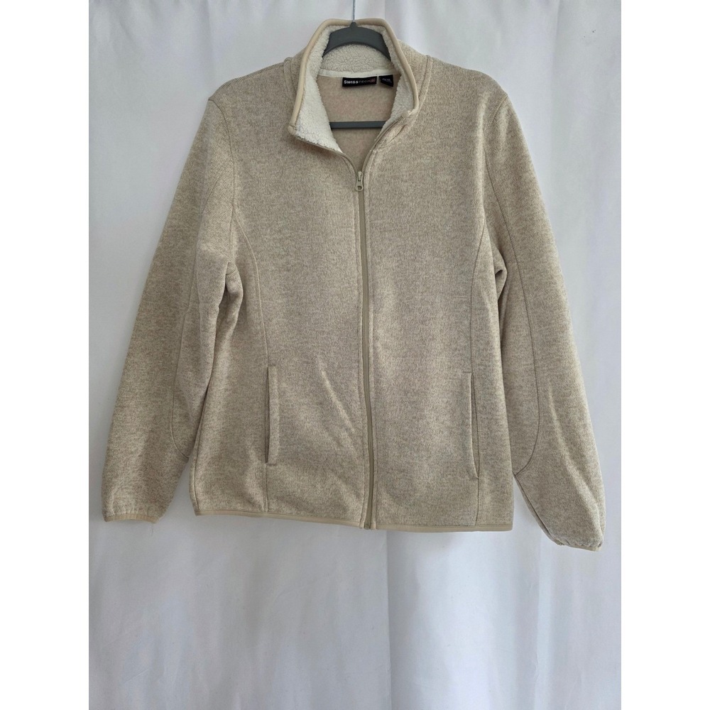 Swiss Tech Womens XL/XG Full‎ Zip Fleece Jacket Cozy Beige (16-18)